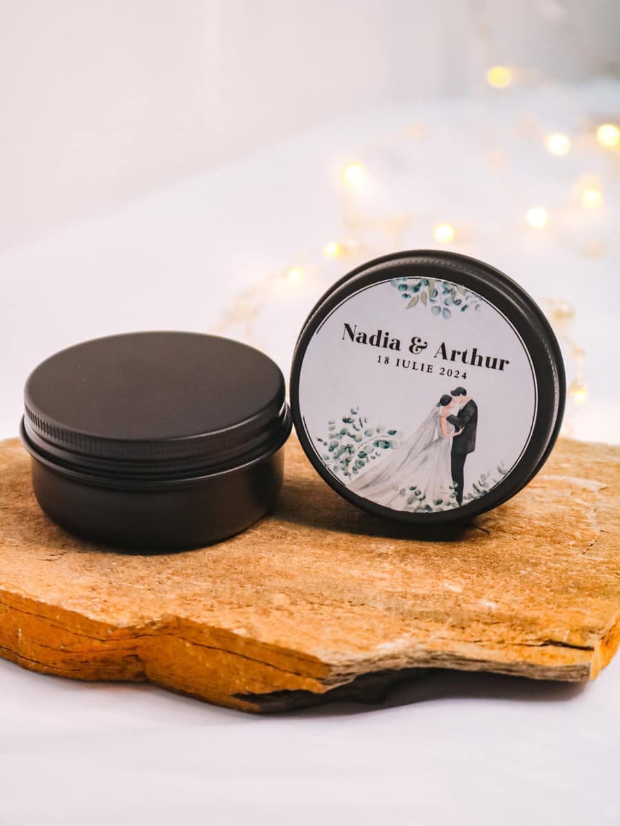 Marturii Nunta lumanare Cutiuta metalica 50g - imagine 9